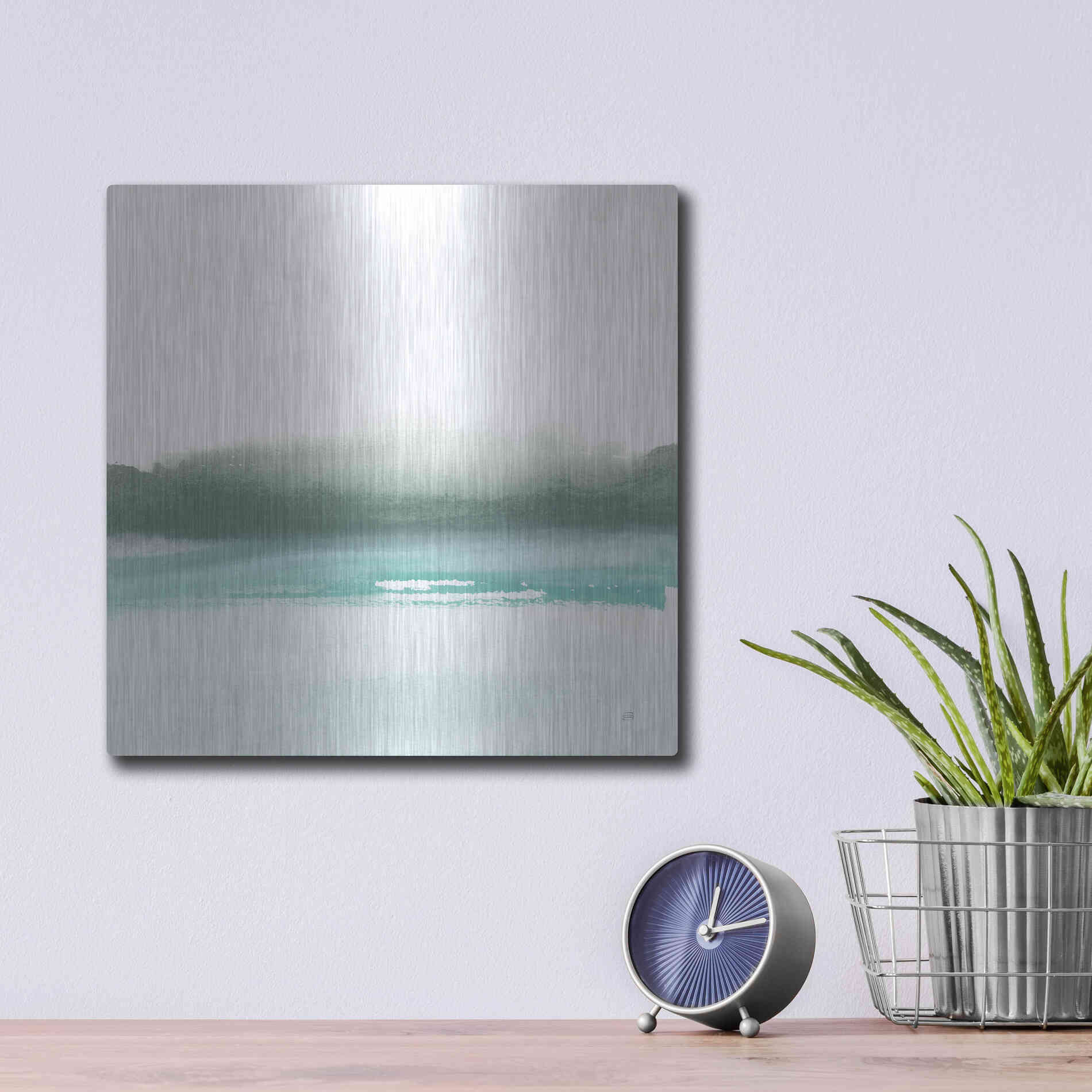 Luxe Metal Art 'Empowering Mint I' by Chris Paschke, Metal Wall Art,12x12