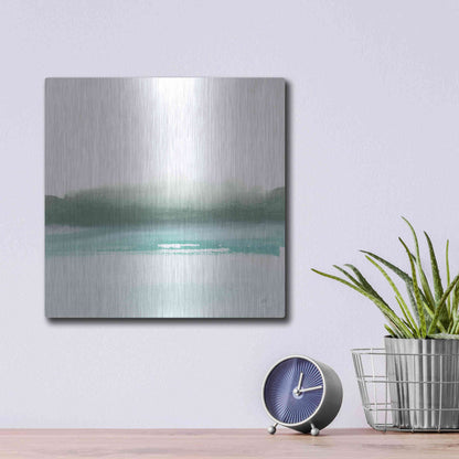 Luxe Metal Art 'Empowering Mint I' by Chris Paschke, Metal Wall Art,12x12