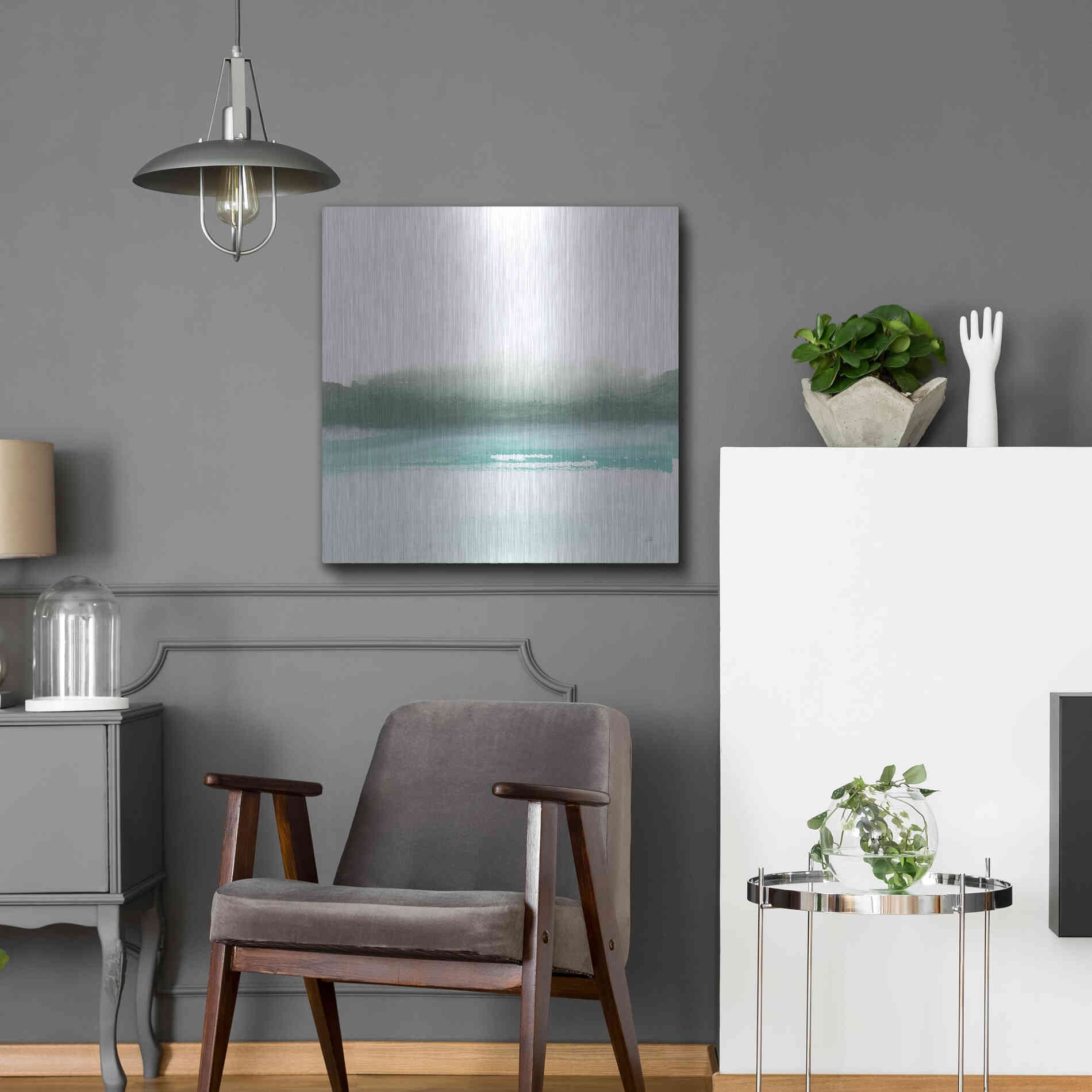 Luxe Metal Art 'Empowering Mint I' by Chris Paschke, Metal Wall Art,24x24