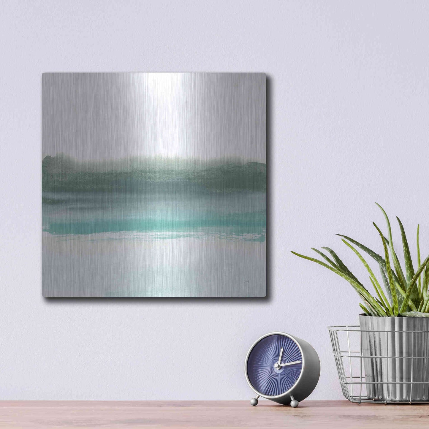 Luxe Metal Art 'Empowering Mint II' by Chris Paschke, Metal Wall Art,12x12