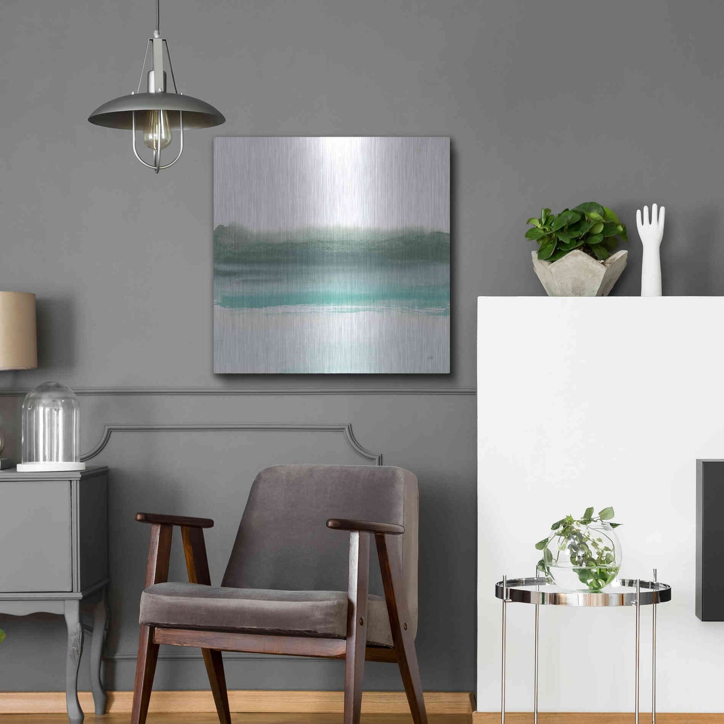 Luxe Metal Art 'Empowering Mint II' by Chris Paschke, Metal Wall Art,24x24