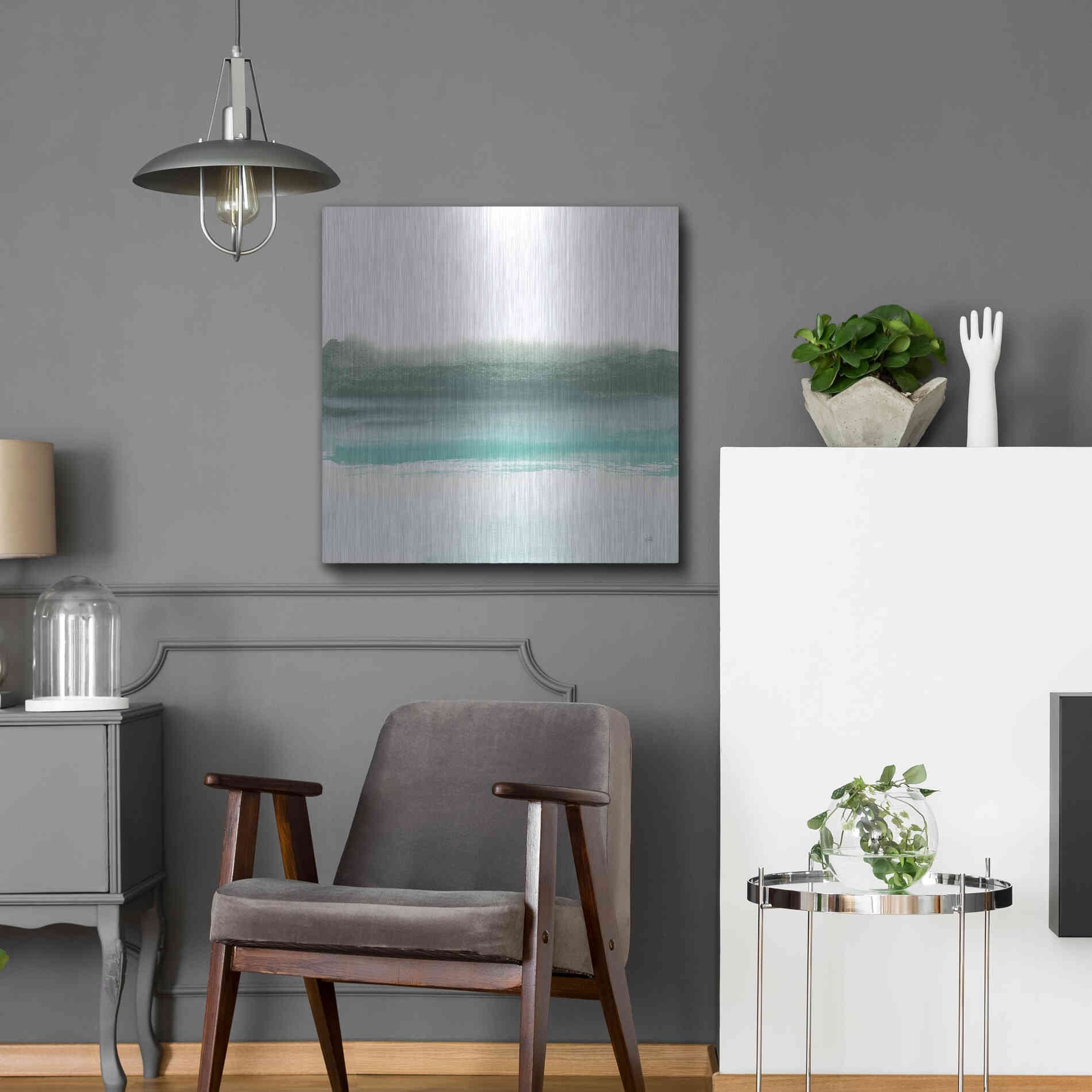 Luxe Metal Art 'Empowering Mint II' by Chris Paschke, Metal Wall Art,24x24