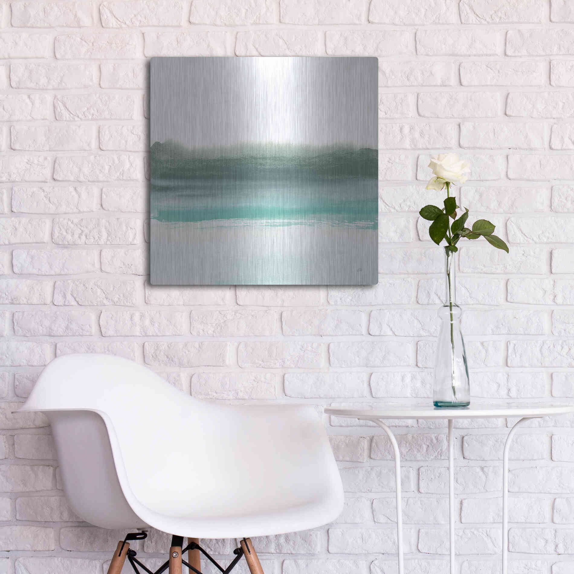 Luxe Metal Art 'Empowering Mint II' by Chris Paschke, Metal Wall Art,24x24