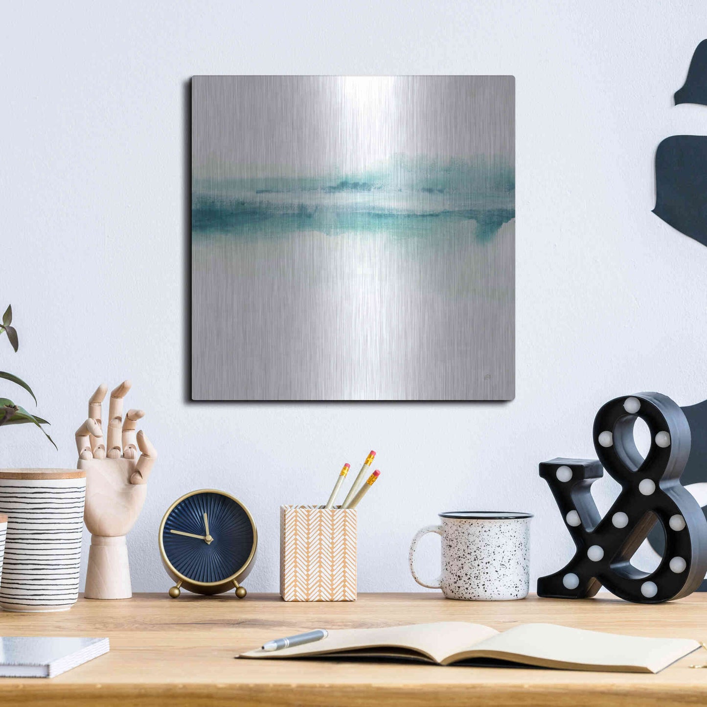 Luxe Metal Art 'Tint Mint I' by Chris Paschke, Metal Wall Art,12x12