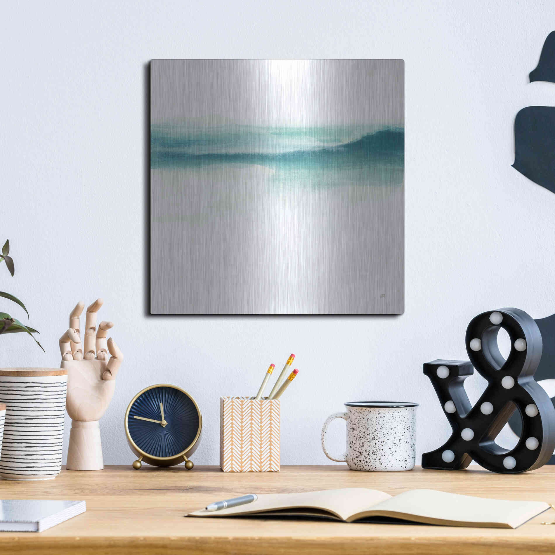 Luxe Metal Art 'Tint Mint II' by Chris Paschke, Metal Wall Art,12x12