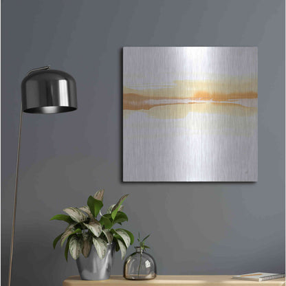 Luxe Metal Art 'Tint Turmeric I' by Chris Paschke, Metal Wall Art,24x24