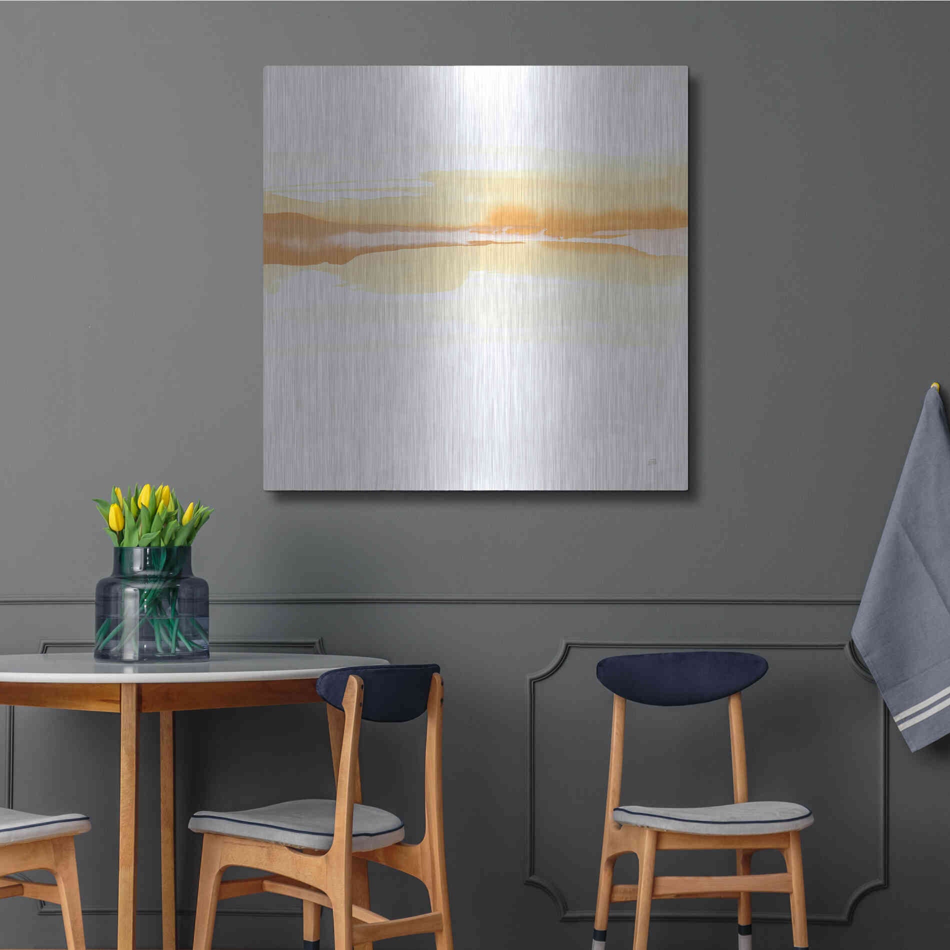 Luxe Metal Art 'Tint Turmeric I' by Chris Paschke, Metal Wall Art,36x36