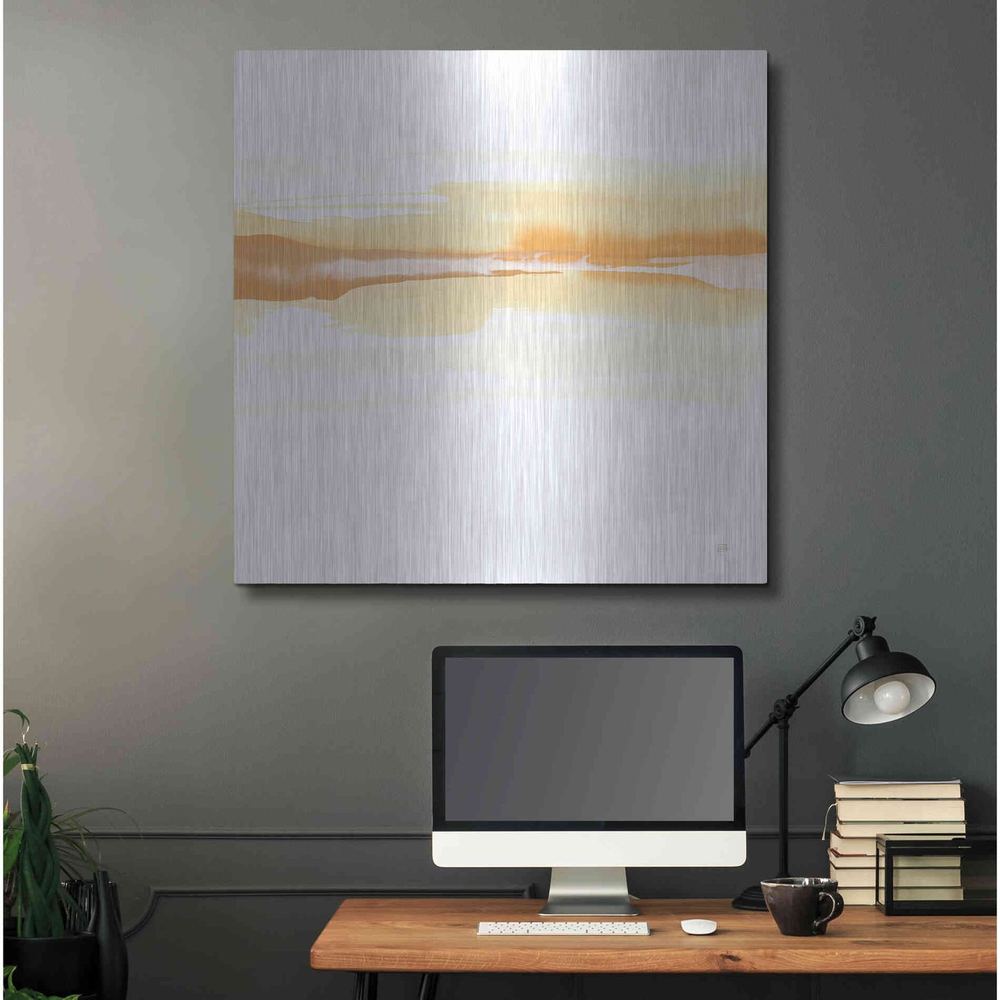 Luxe Metal Art 'Tint Turmeric I' by Chris Paschke, Metal Wall Art,36x36