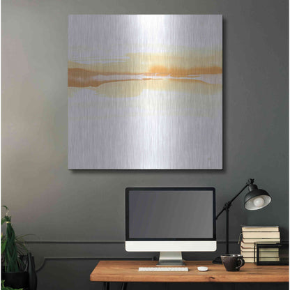 Luxe Metal Art 'Tint Turmeric I' by Chris Paschke, Metal Wall Art,36x36