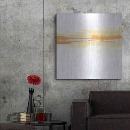 Luxe Metal Art 'Tint Turmeric I' by Chris Paschke, Metal Wall Art,36x36