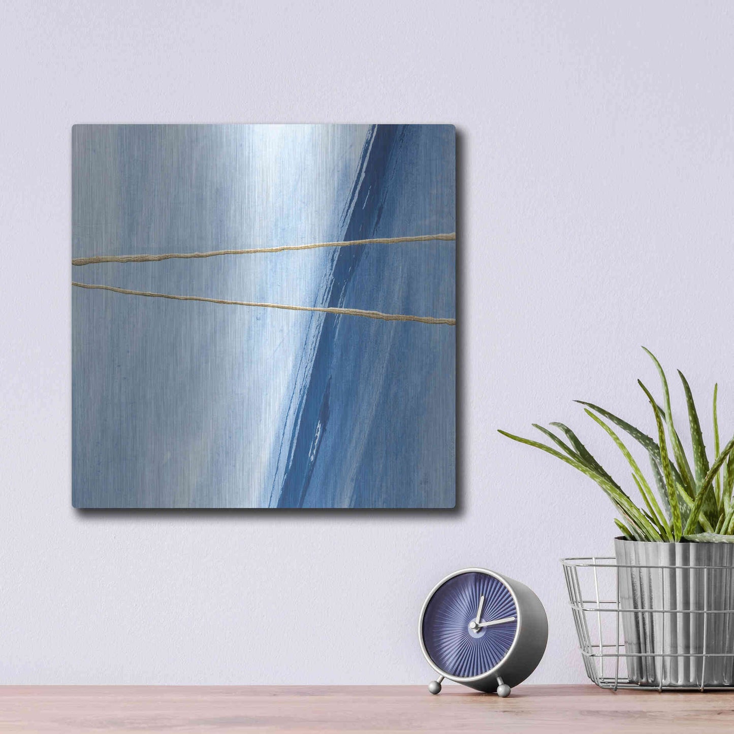 Luxe Metal Art 'Geometrics II' by Chris Paschke, Metal Wall Art,12x12