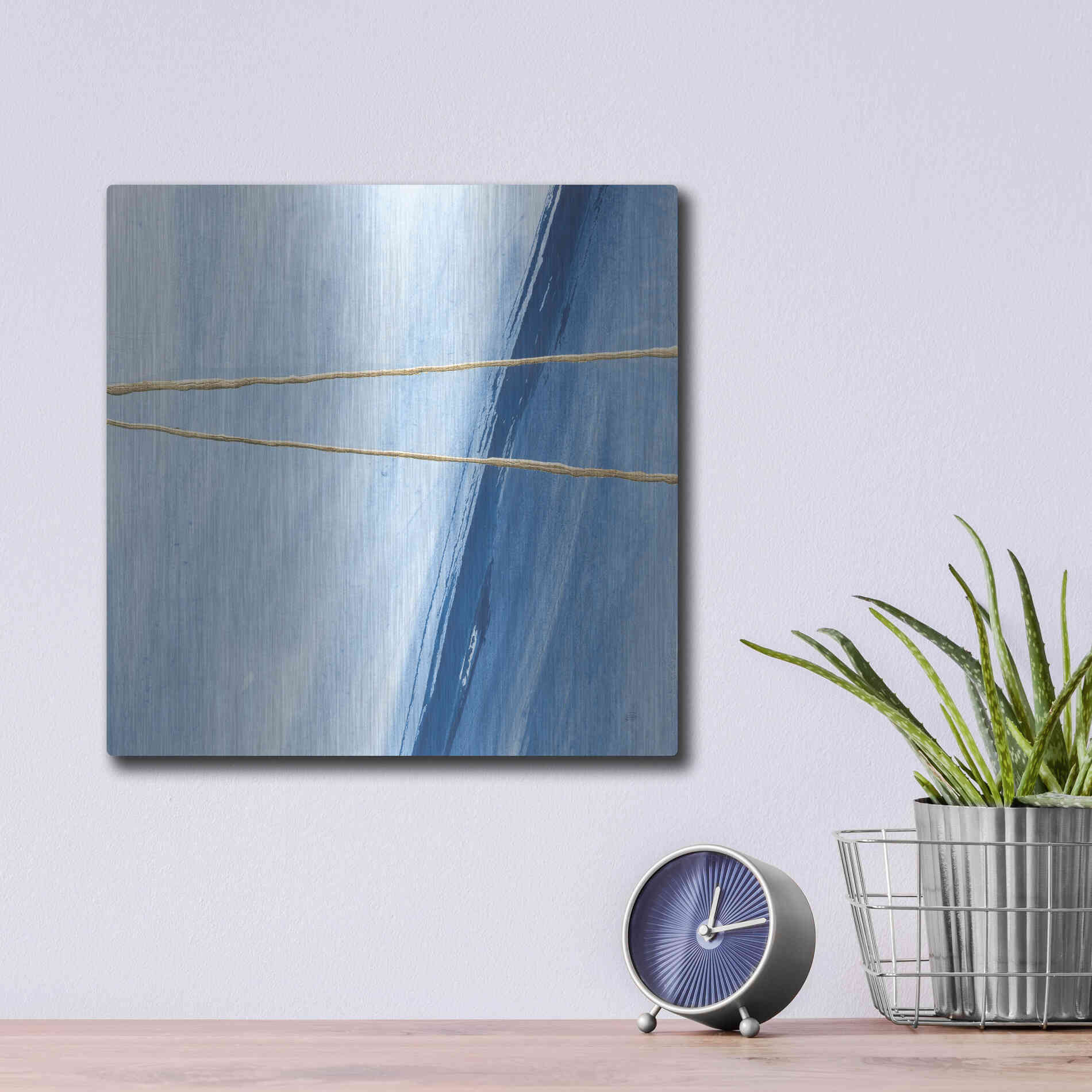 Luxe Metal Art 'Geometrics II' by Chris Paschke, Metal Wall Art,12x12