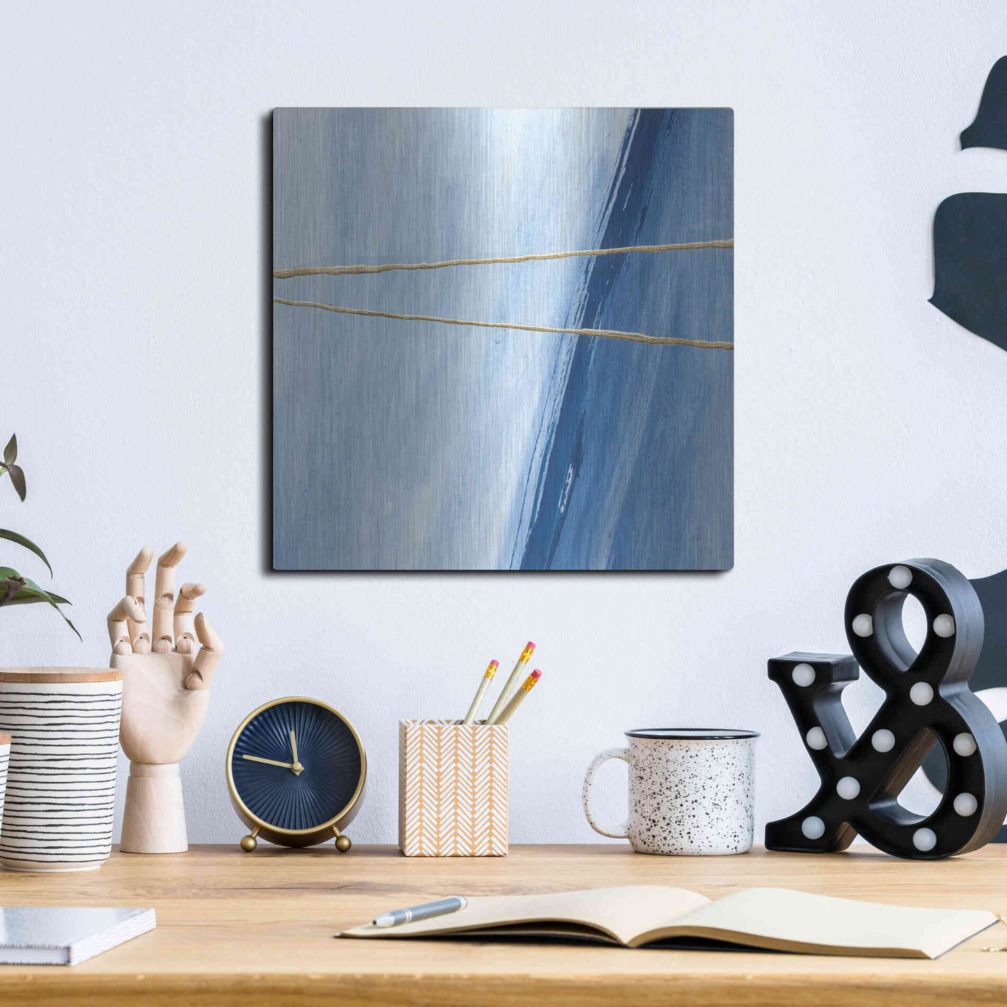 Luxe Metal Art 'Geometrics II' by Chris Paschke, Metal Wall Art,12x12