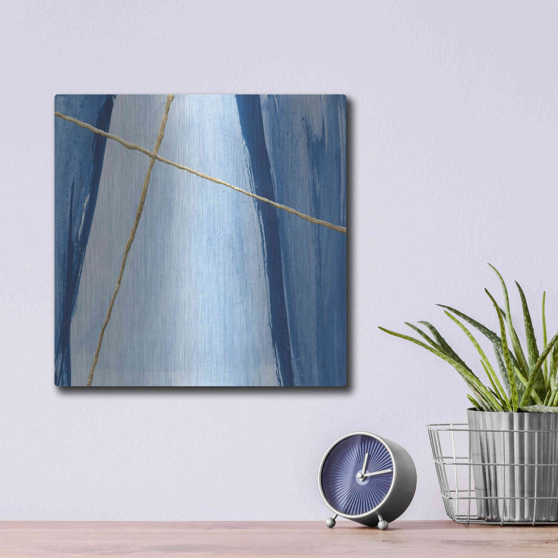 Luxe Metal Art 'Geometrics III' by Chris Paschke, Metal Wall Art,12x12