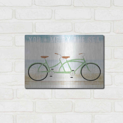 Luxe Metal Art 'Beach Cruiser Tandem v2' by Michael Mullan, Metal Wall Art,16x12