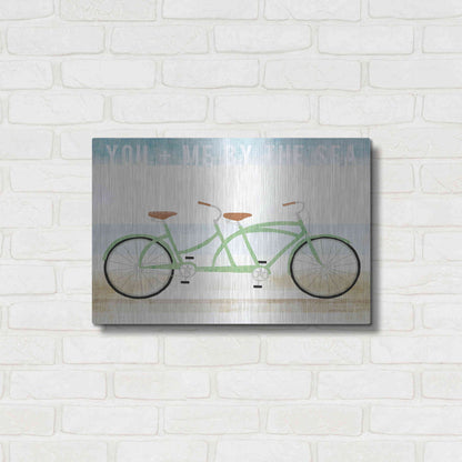 Luxe Metal Art 'Beach Cruiser Tandem v2' by Michael Mullan, Metal Wall Art,24x16