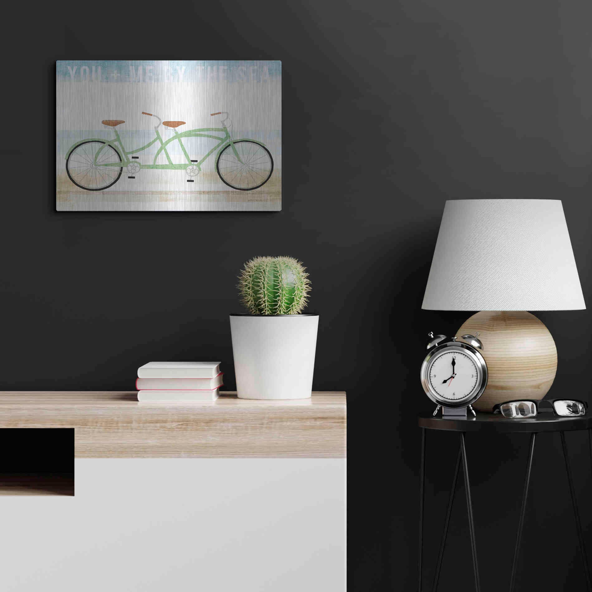 Luxe Metal Art 'Beach Cruiser Tandem v2' by Michael Mullan, Metal Wall Art,24x16