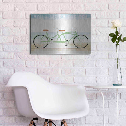 Luxe Metal Art 'Beach Cruiser Tandem v2' by Michael Mullan, Metal Wall Art,24x16