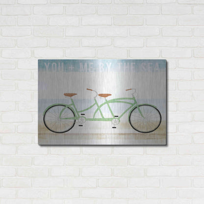 Luxe Metal Art 'Beach Cruiser Tandem v2' by Michael Mullan, Metal Wall Art,36x24