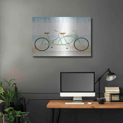 Luxe Metal Art 'Beach Cruiser Tandem v2' by Michael Mullan, Metal Wall Art,36x24