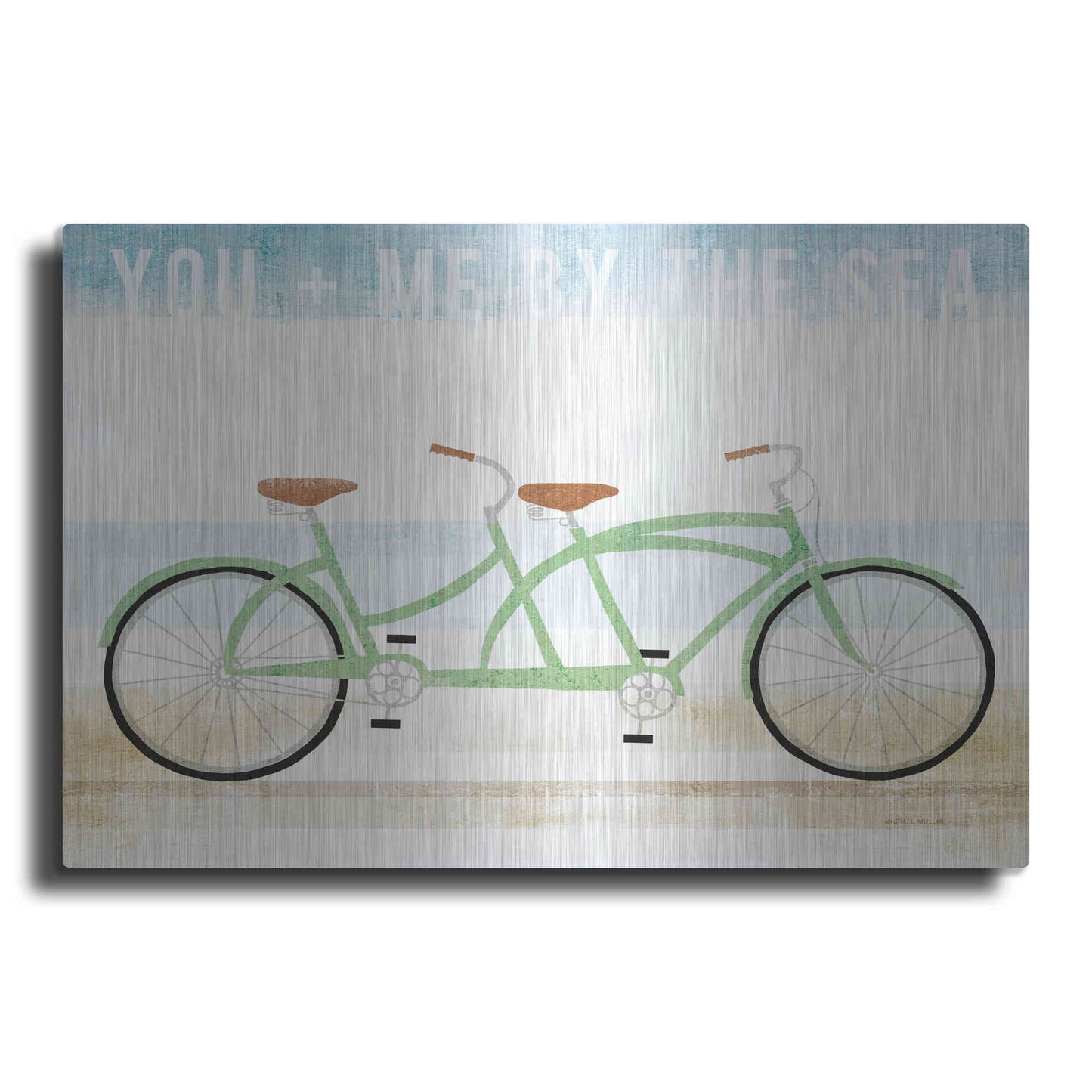 Luxe Metal Art 'Beach Cruiser Tandem v2' by Michael Mullan, Metal Wall Art