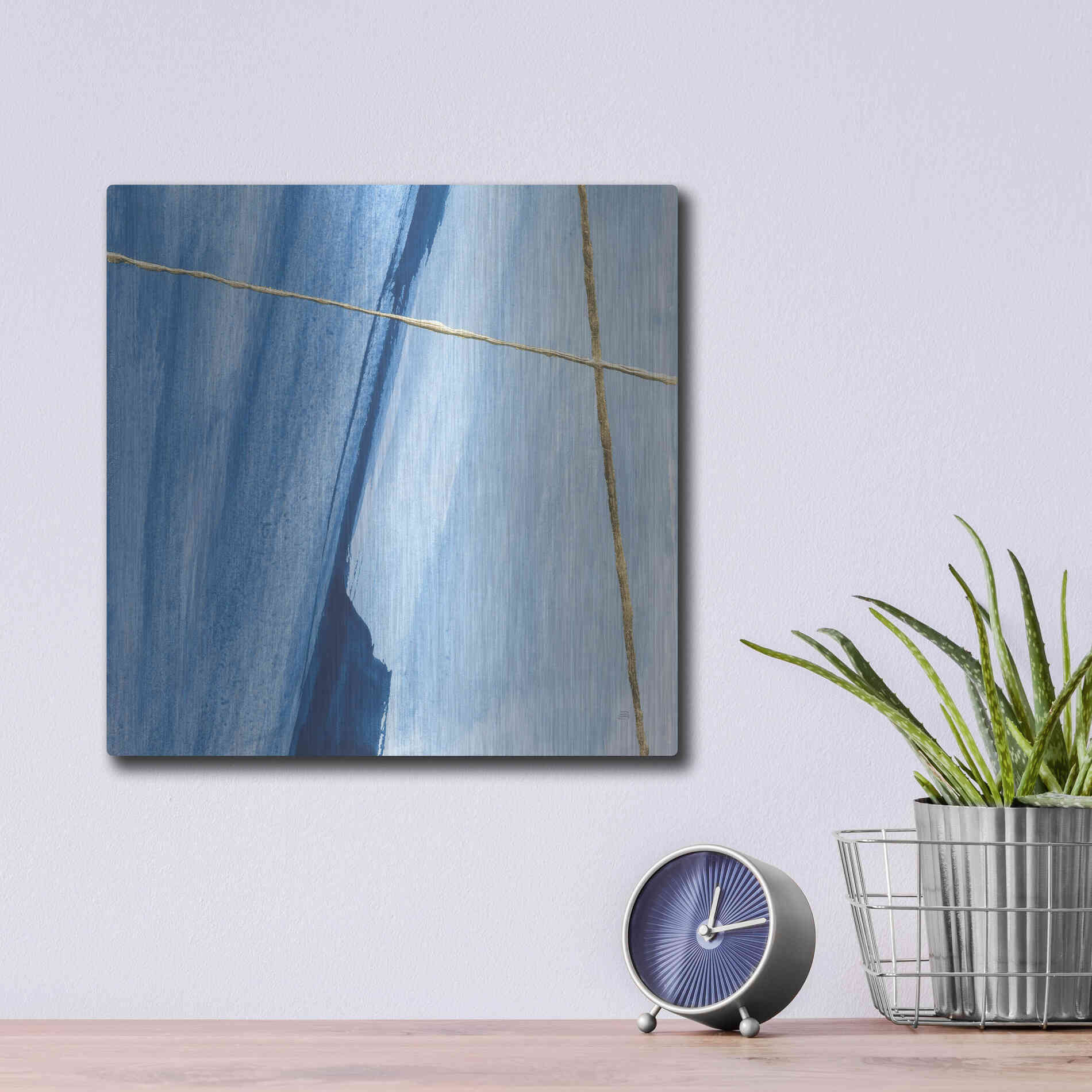 Luxe Metal Art 'Geometrics V' by Chris Paschke, Metal Wall Art,12x12