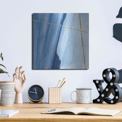 Luxe Metal Art 'Geometrics V' by Chris Paschke, Metal Wall Art,12x12