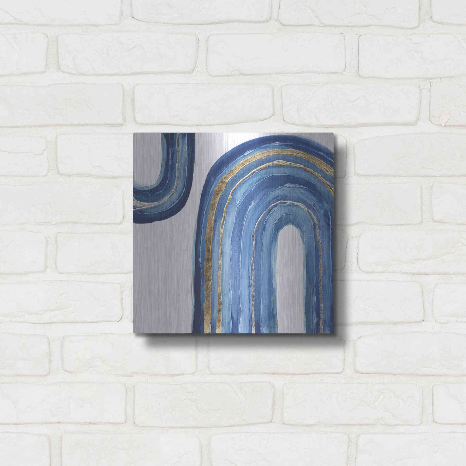 Luxe Metal Art 'Gilded Rainbow I' by Chris Paschke, Metal Wall Art,12x12