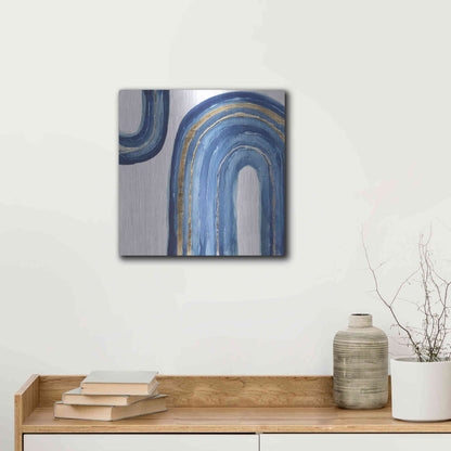 Luxe Metal Art 'Gilded Rainbow I' by Chris Paschke, Metal Wall Art,12x12