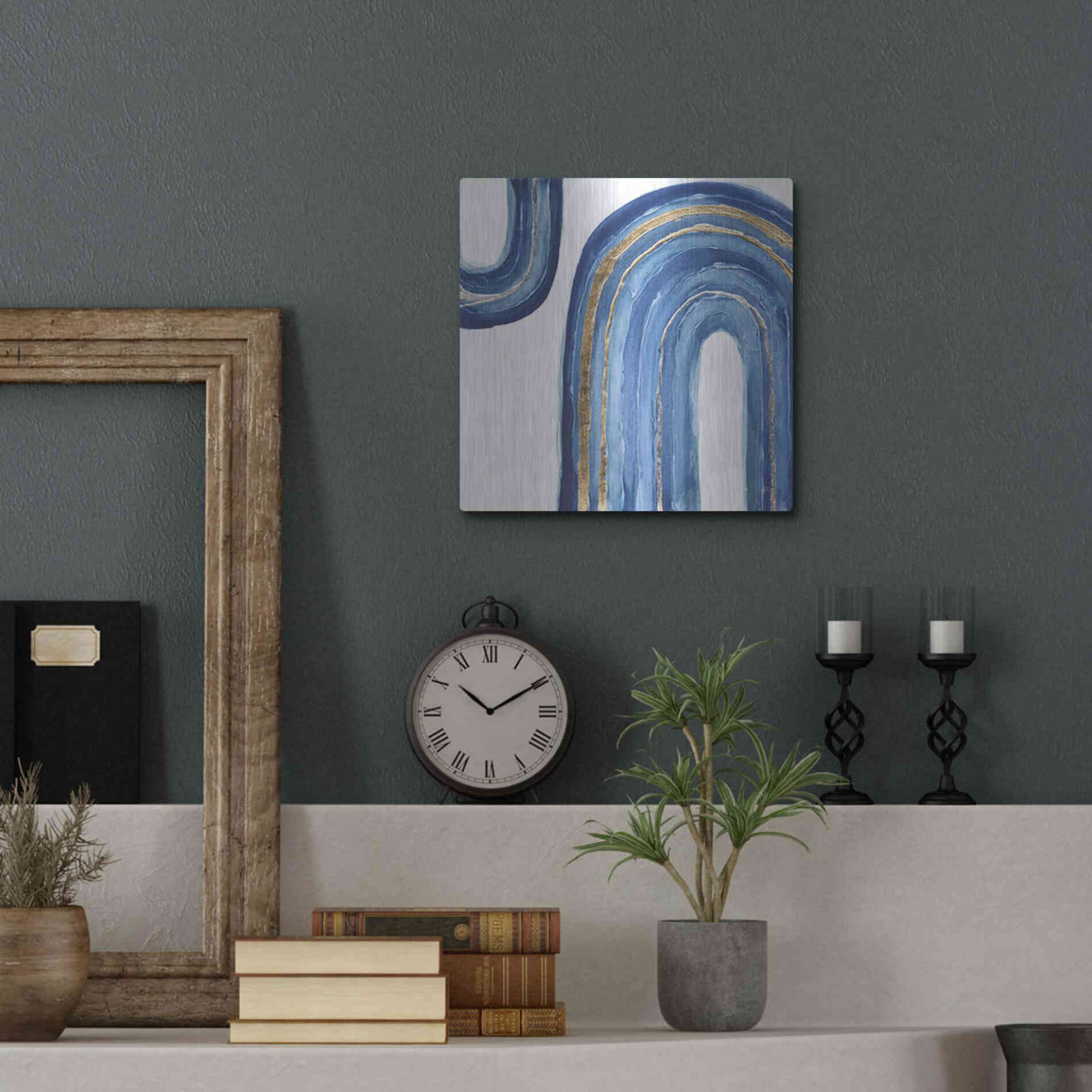 Luxe Metal Art 'Gilded Rainbow I' by Chris Paschke, Metal Wall Art,12x12