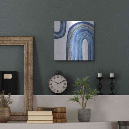 Luxe Metal Art 'Gilded Rainbow I' by Chris Paschke, Metal Wall Art,12x12