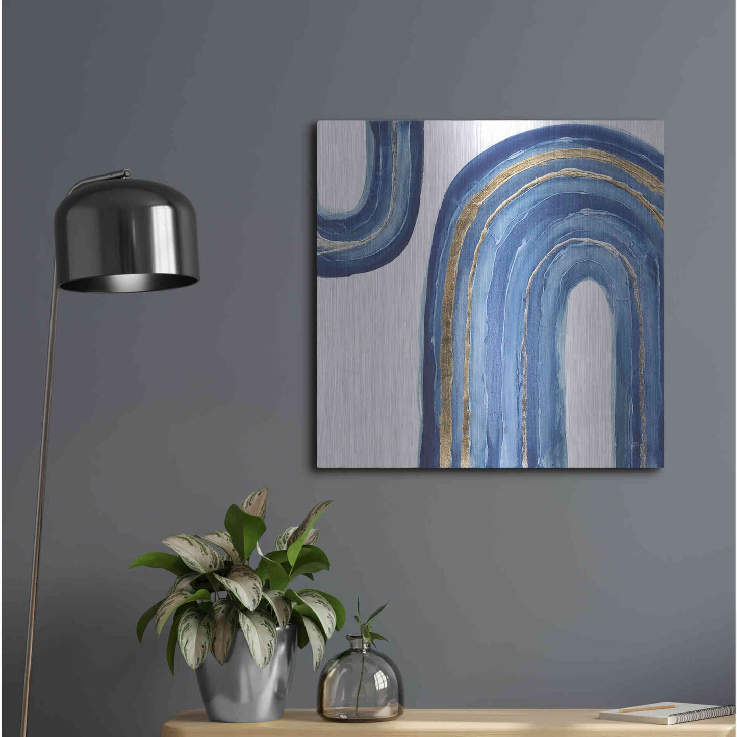 Luxe Metal Art 'Gilded Rainbow I' by Chris Paschke, Metal Wall Art,24x24