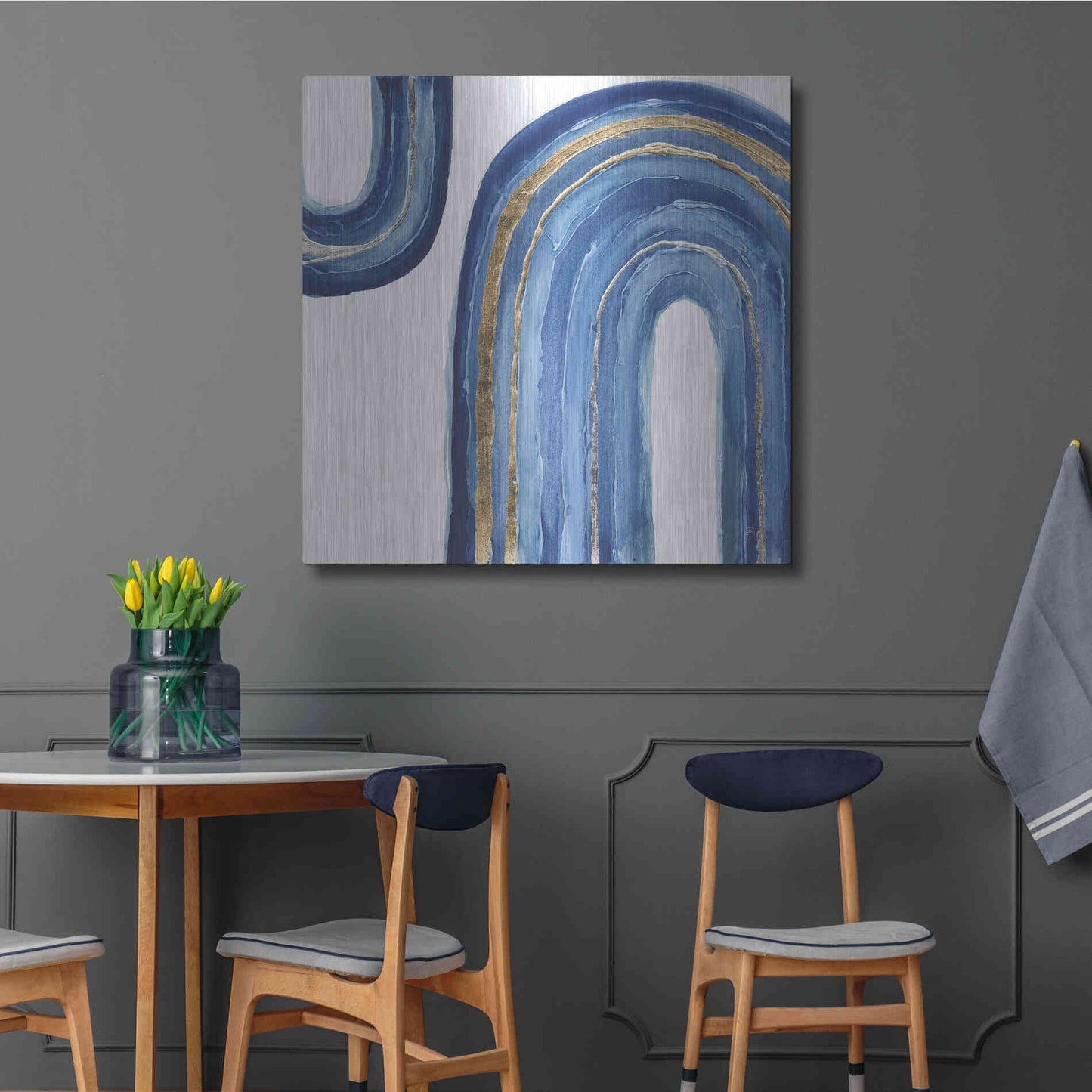 Luxe Metal Art 'Gilded Rainbow I' by Chris Paschke, Metal Wall Art,36x36