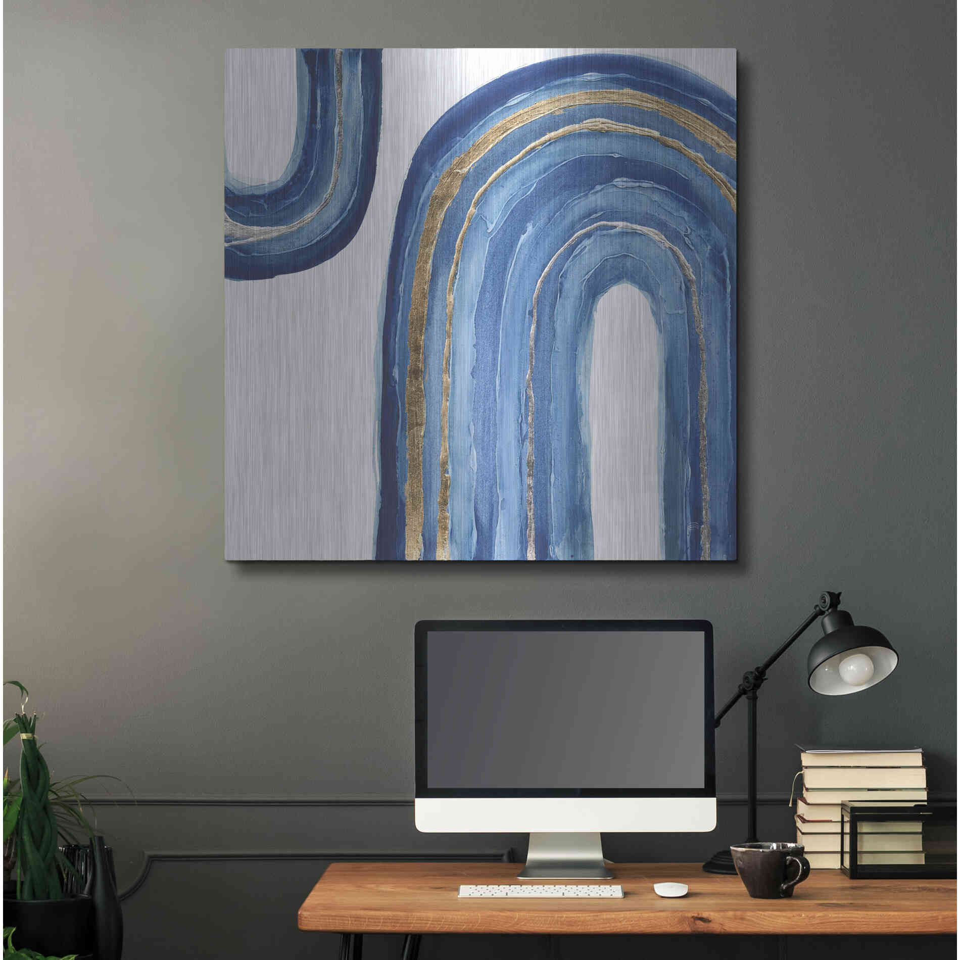 Luxe Metal Art 'Gilded Rainbow I' by Chris Paschke, Metal Wall Art,36x36