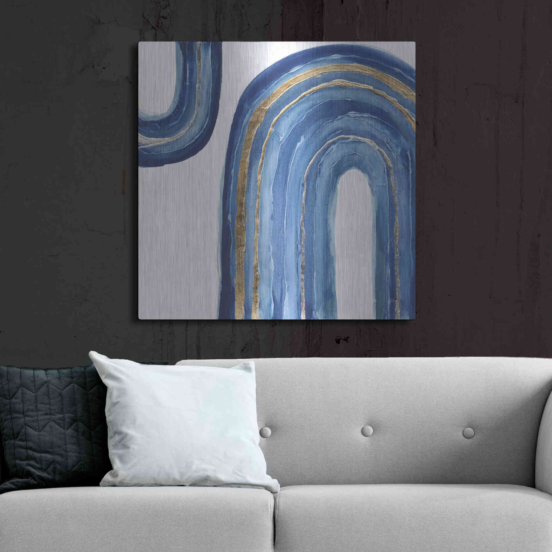 Luxe Metal Art 'Gilded Rainbow I' by Chris Paschke, Metal Wall Art,36x36