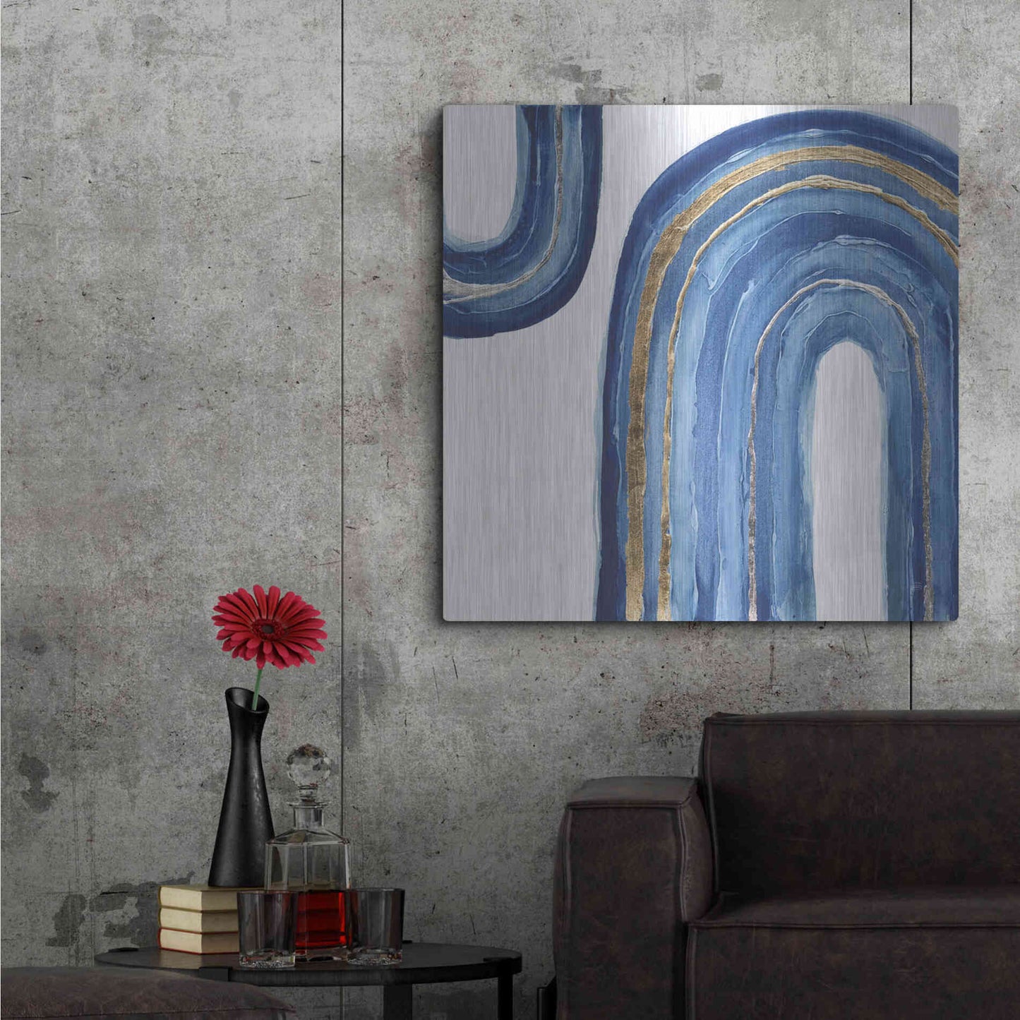 Luxe Metal Art 'Gilded Rainbow I' by Chris Paschke, Metal Wall Art,36x36