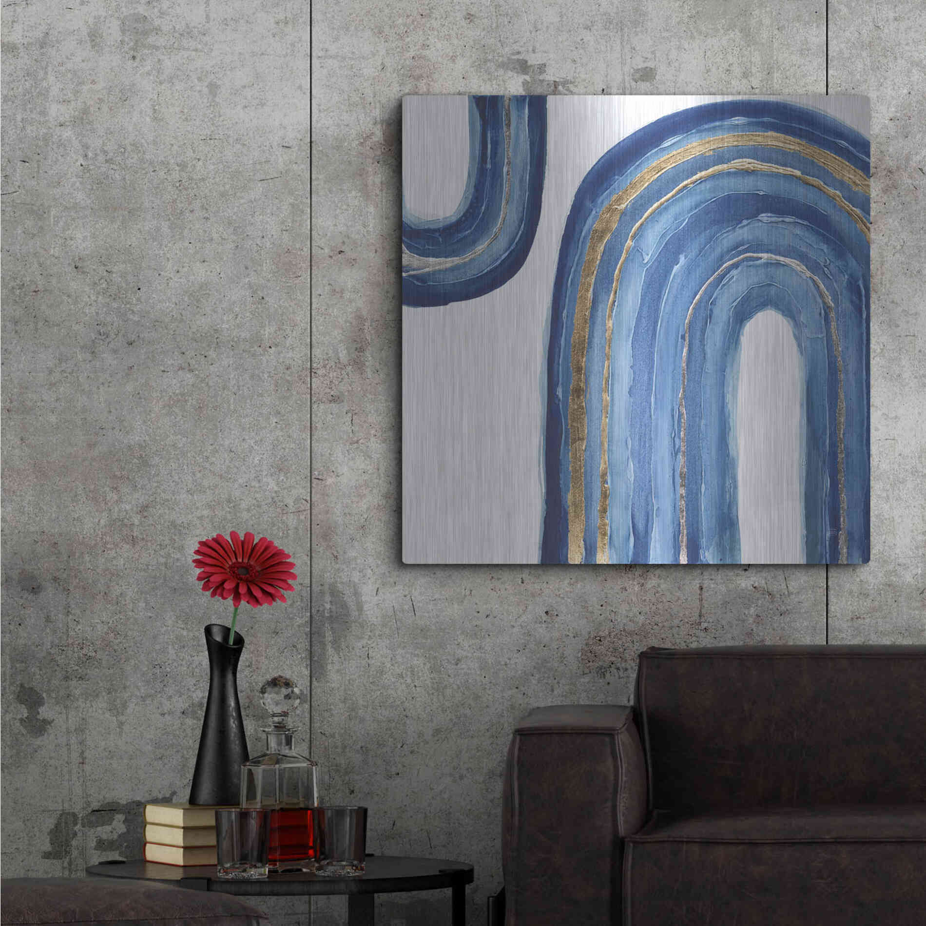 Luxe Metal Art 'Gilded Rainbow I' by Chris Paschke, Metal Wall Art,36x36