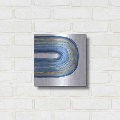 Luxe Metal Art 'Gilded Rainbow II' by Chris Paschke, Metal Wall Art,12x12