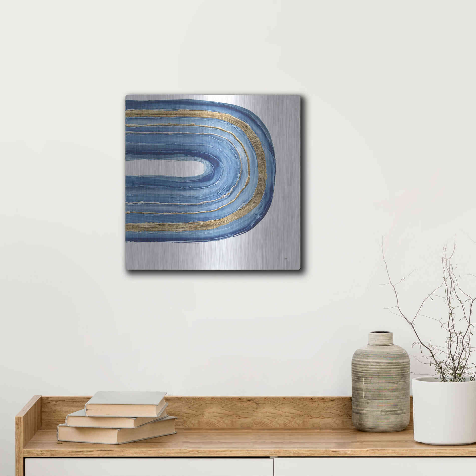 Luxe Metal Art 'Gilded Rainbow II' by Chris Paschke, Metal Wall Art,12x12