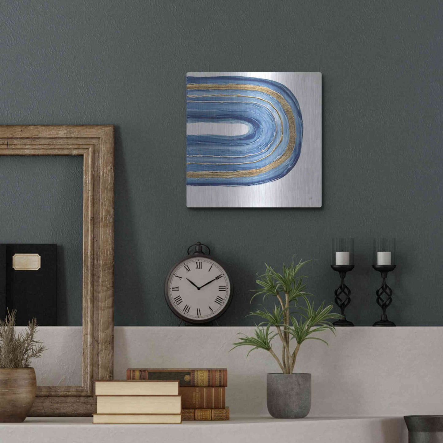 Luxe Metal Art 'Gilded Rainbow II' by Chris Paschke, Metal Wall Art,12x12