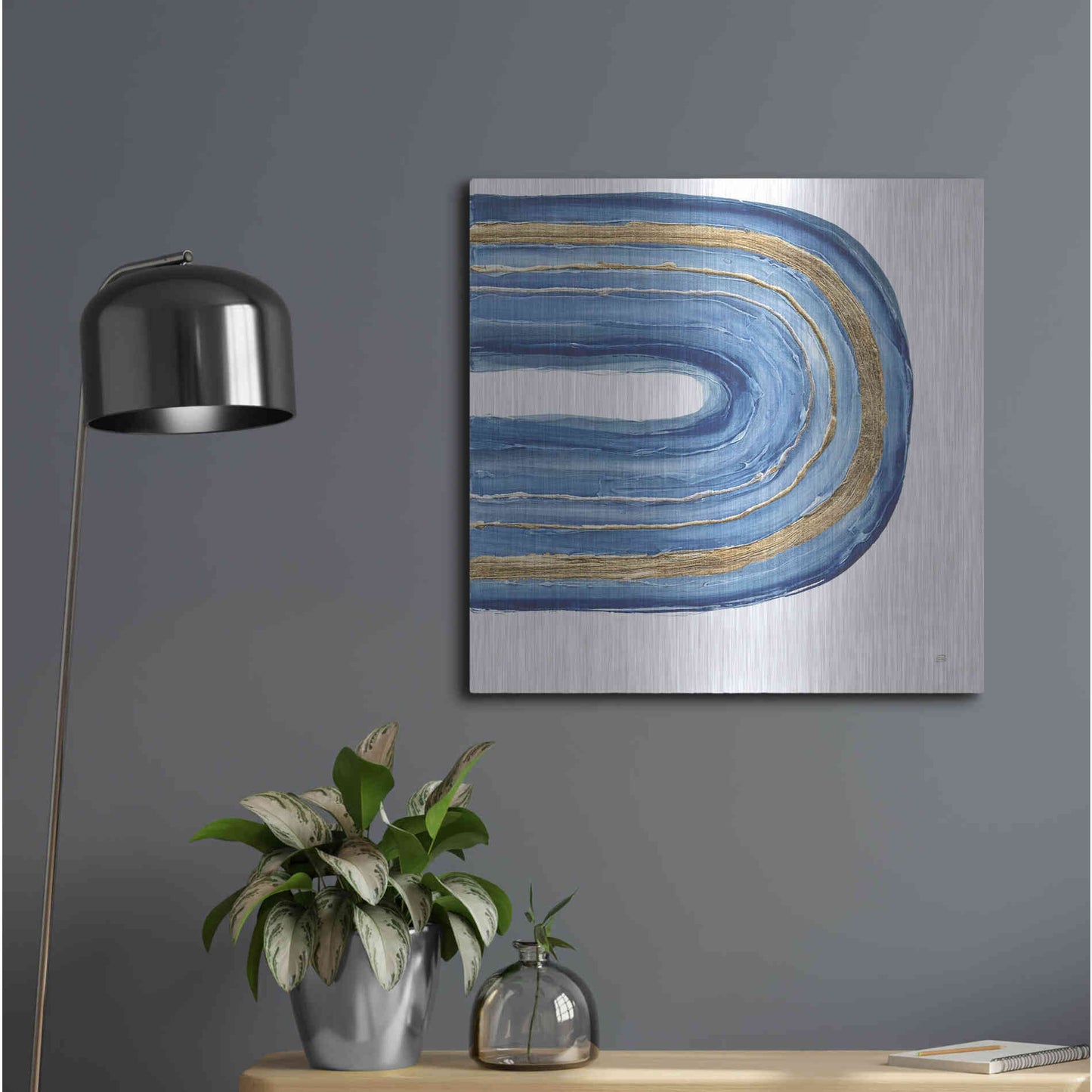 Luxe Metal Art 'Gilded Rainbow II' by Chris Paschke, Metal Wall Art,24x24