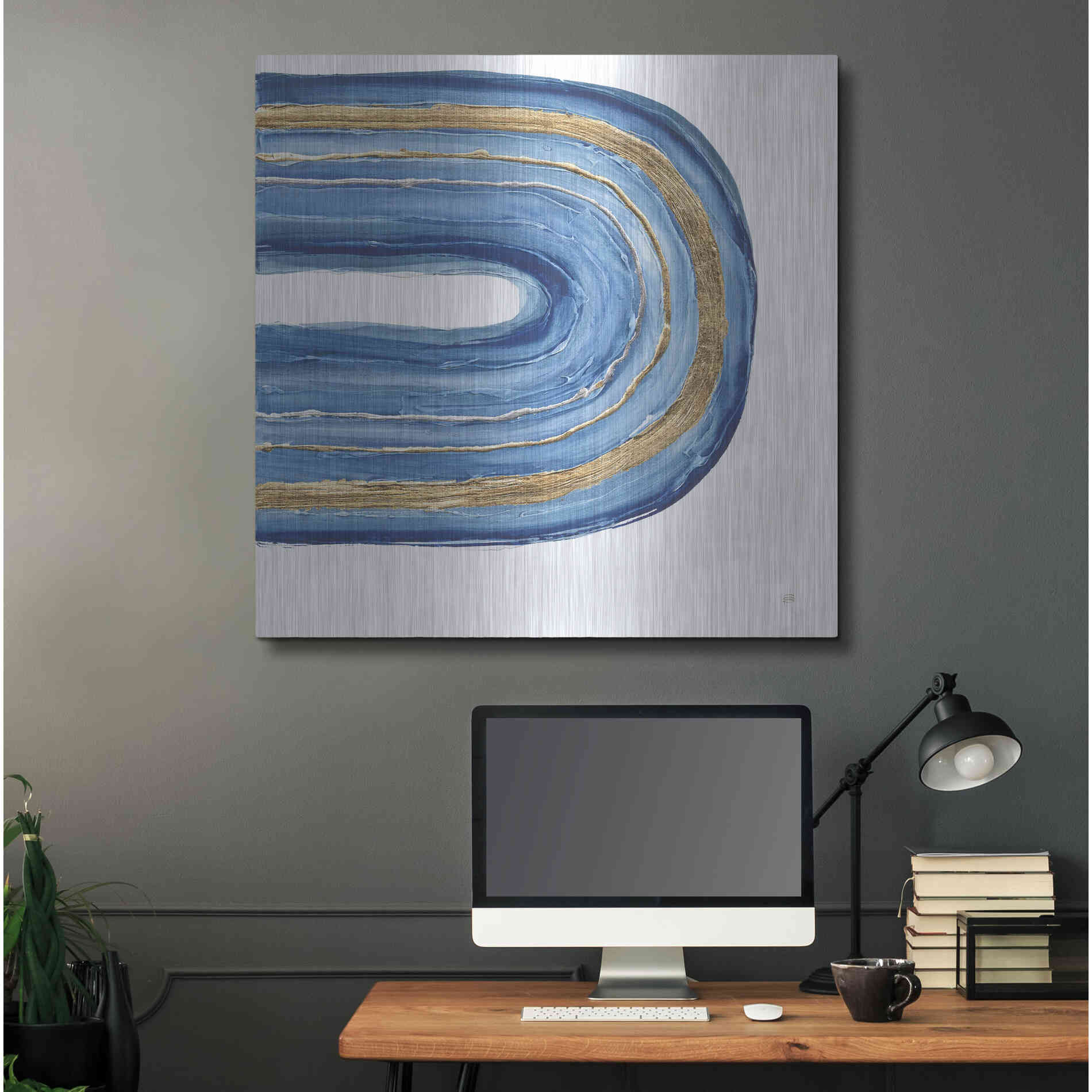 Luxe Metal Art 'Gilded Rainbow II' by Chris Paschke, Metal Wall Art,36x36