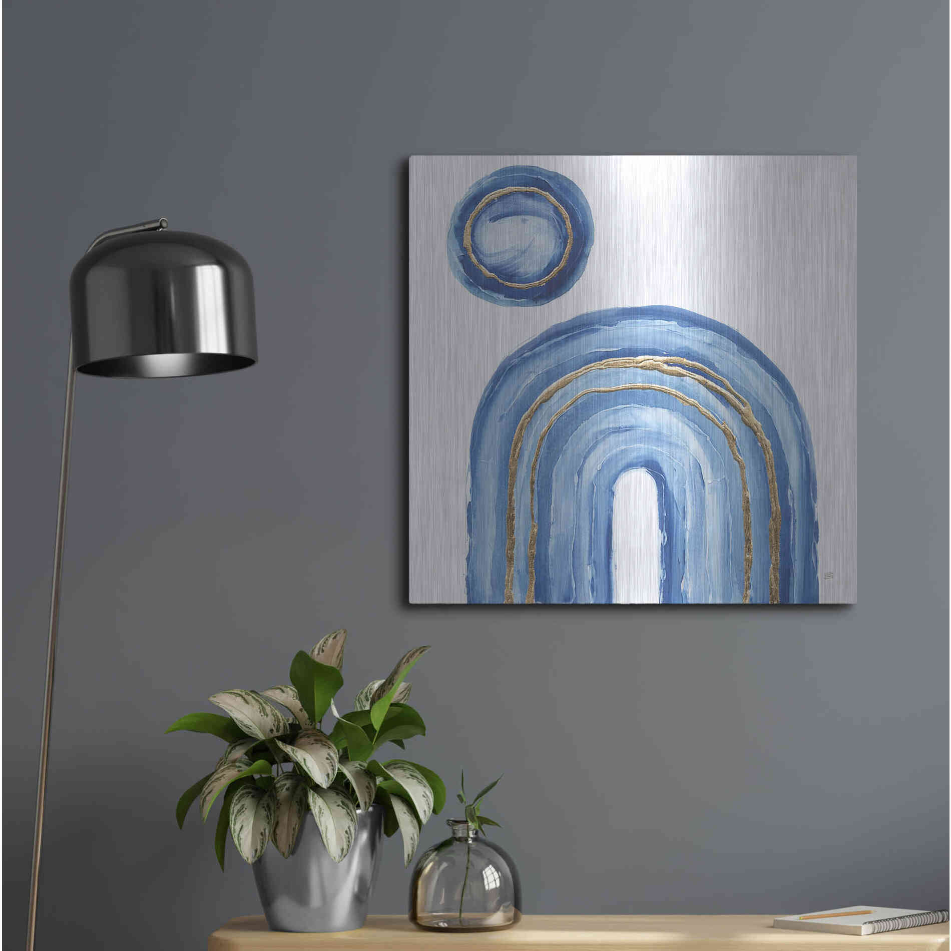 Luxe Metal Art 'Gilded Rainbow III' by Chris Paschke, Metal Wall Art,24x24