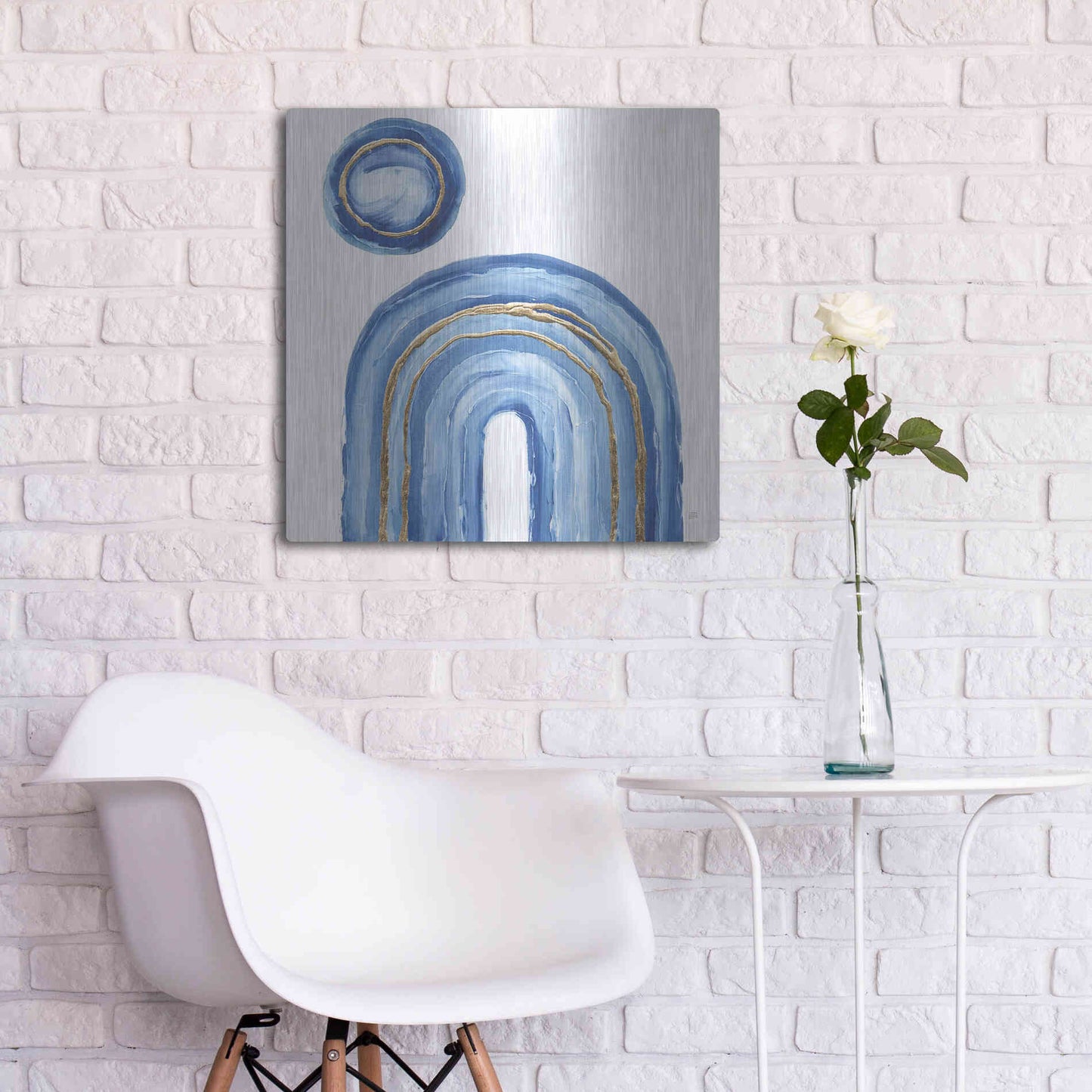 Luxe Metal Art 'Gilded Rainbow III' by Chris Paschke, Metal Wall Art,24x24