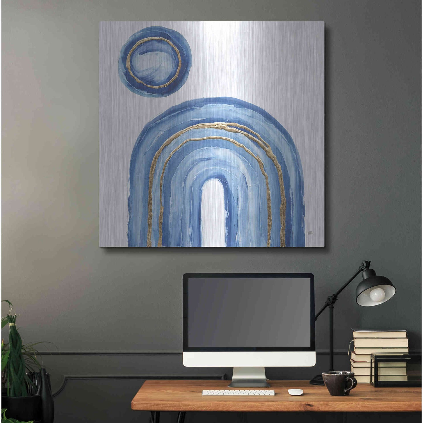Luxe Metal Art 'Gilded Rainbow III' by Chris Paschke, Metal Wall Art,36x36