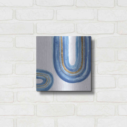 Luxe Metal Art 'Gilded Rainbow IV' by Chris Paschke, Metal Wall Art,12x12