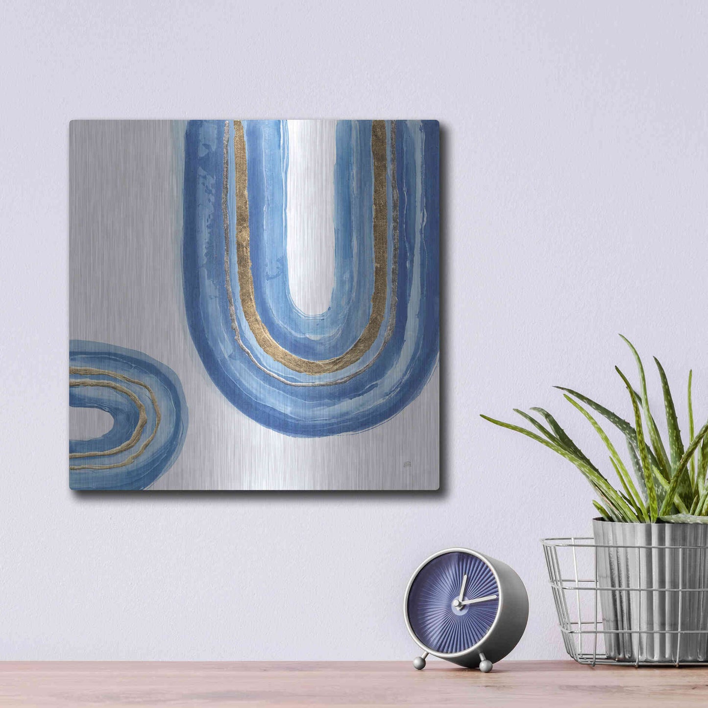 Luxe Metal Art 'Gilded Rainbow IV' by Chris Paschke, Metal Wall Art,12x12