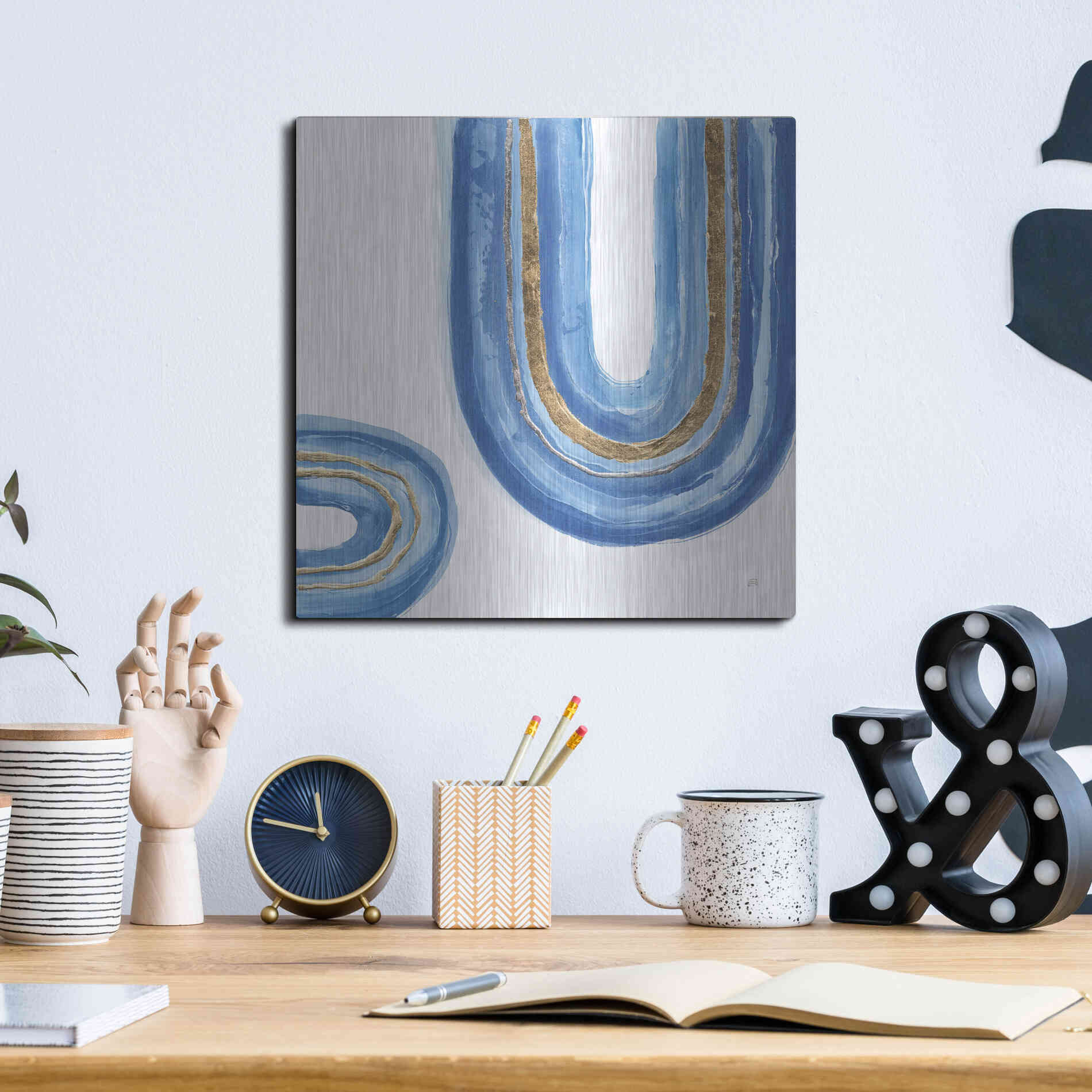 Luxe Metal Art 'Gilded Rainbow IV' by Chris Paschke, Metal Wall Art,12x12