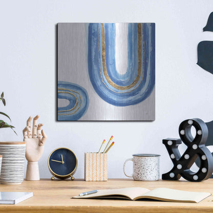 Luxe Metal Art 'Gilded Rainbow IV' by Chris Paschke, Metal Wall Art,12x12