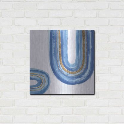 Luxe Metal Art 'Gilded Rainbow IV' by Chris Paschke, Metal Wall Art,24x24